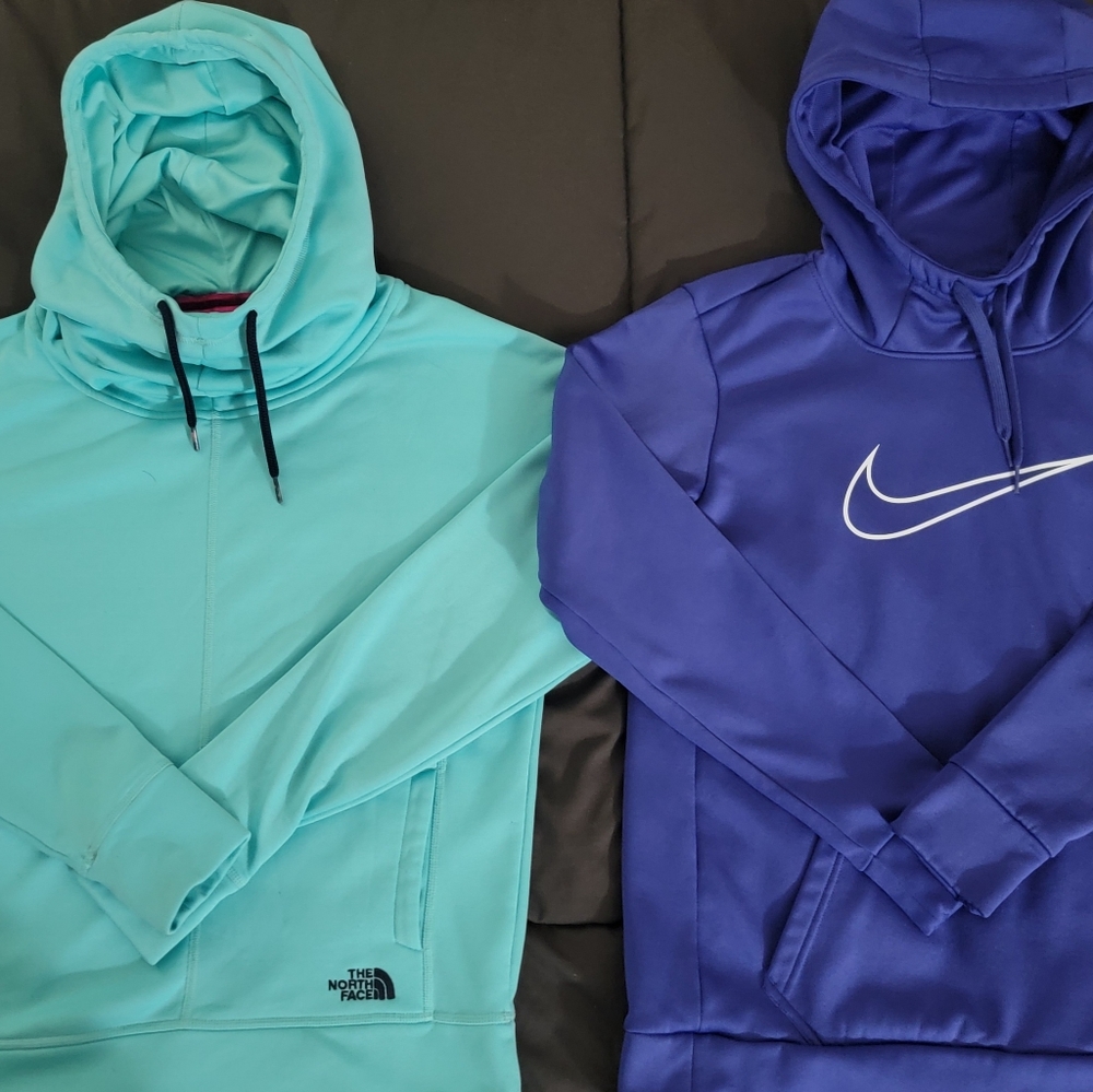 The North Face funnel neck hoodie/Nike Dri Fit hoodie